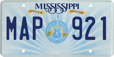 MS license plate MAP921