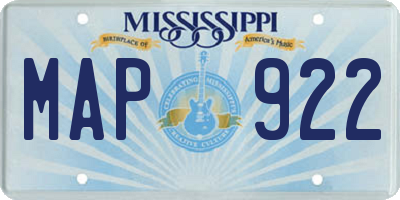 MS license plate MAP922