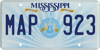 MS license plate MAP923
