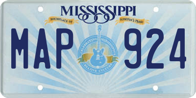 MS license plate MAP924
