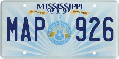 MS license plate MAP926