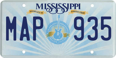 MS license plate MAP935