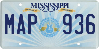 MS license plate MAP936