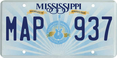 MS license plate MAP937
