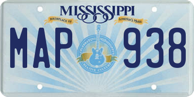 MS license plate MAP938