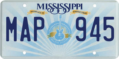 MS license plate MAP945