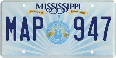 MS license plate MAP947