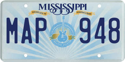 MS license plate MAP948