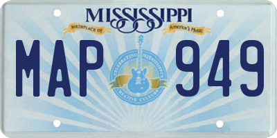 MS license plate MAP949