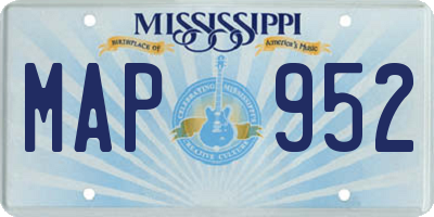 MS license plate MAP952