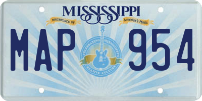 MS license plate MAP954