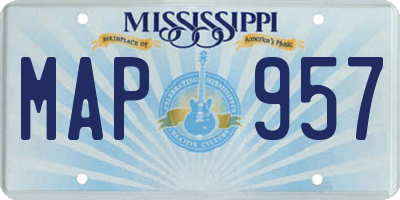 MS license plate MAP957