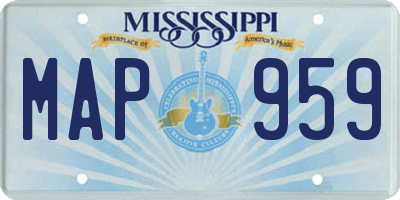 MS license plate MAP959
