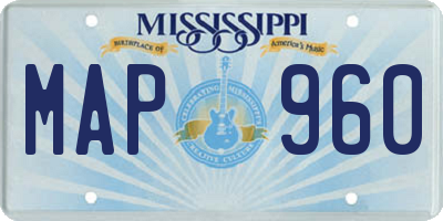 MS license plate MAP960