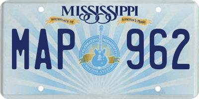 MS license plate MAP962
