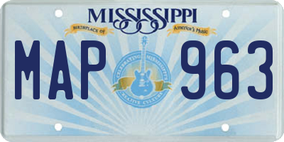 MS license plate MAP963