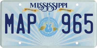 MS license plate MAP965