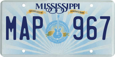 MS license plate MAP967