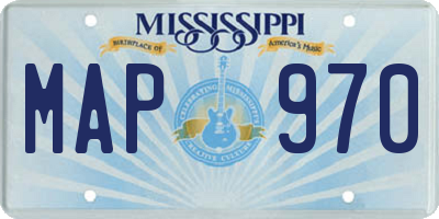 MS license plate MAP970