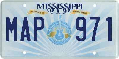 MS license plate MAP971