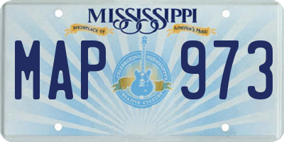 MS license plate MAP973