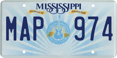 MS license plate MAP974
