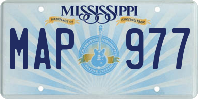 MS license plate MAP977