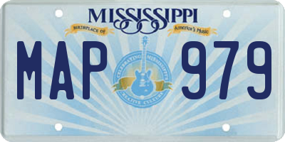 MS license plate MAP979