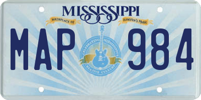 MS license plate MAP984
