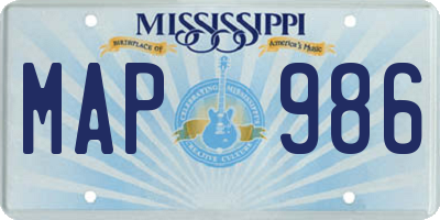 MS license plate MAP986