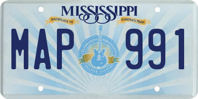 MS license plate MAP991
