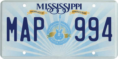 MS license plate MAP994