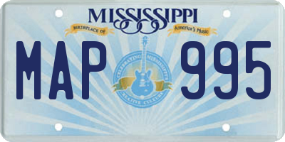 MS license plate MAP995