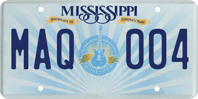 MS license plate MAQ004