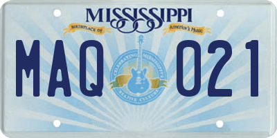 MS license plate MAQ021