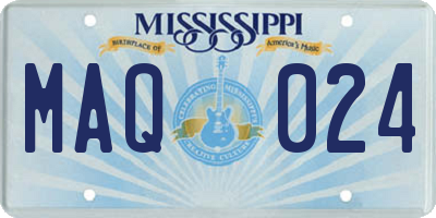 MS license plate MAQ024