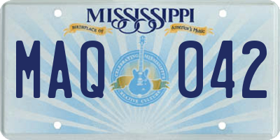 MS license plate MAQ042