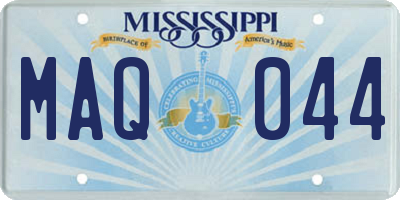 MS license plate MAQ044