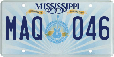 MS license plate MAQ046
