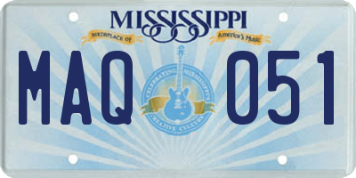 MS license plate MAQ051