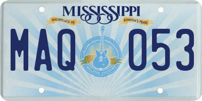 MS license plate MAQ053