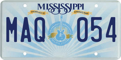 MS license plate MAQ054
