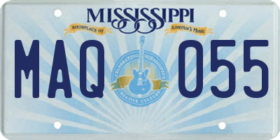 MS license plate MAQ055