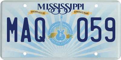 MS license plate MAQ059