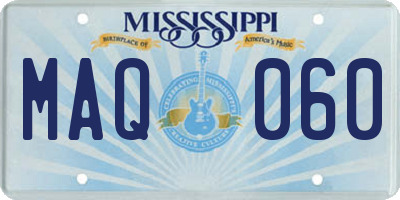 MS license plate MAQ060