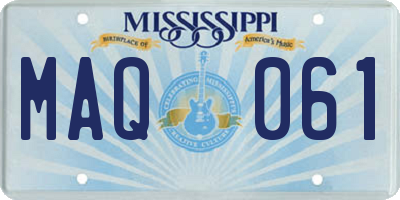MS license plate MAQ061