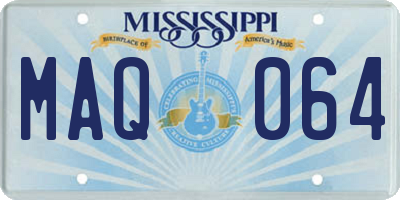 MS license plate MAQ064