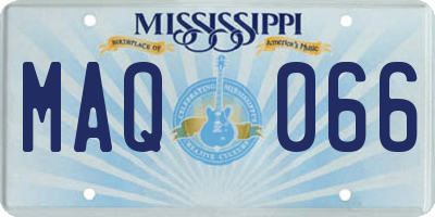 MS license plate MAQ066