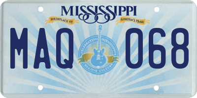 MS license plate MAQ068