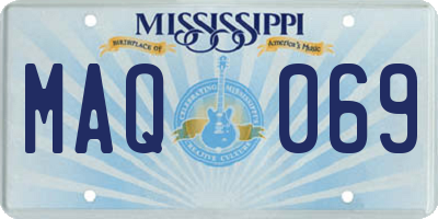 MS license plate MAQ069